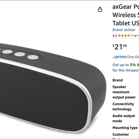axGear Portable Bluetooth Speaker - Picture 4 of 4